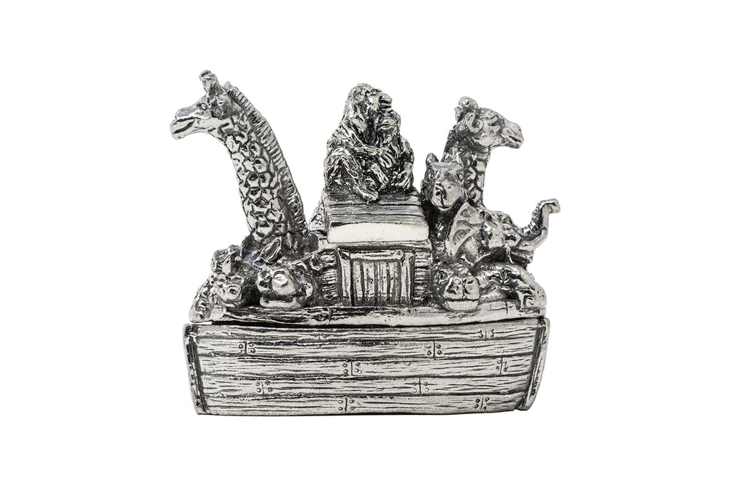 Noah's Ark Pewter Pin Cushion and Box