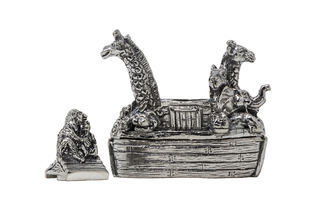 Noah's Ark Pewter Pin Cushion and Box