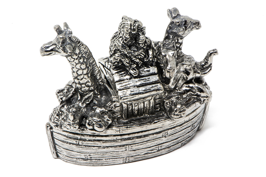 Noah's Ark Pewter Pin Cushion and Box