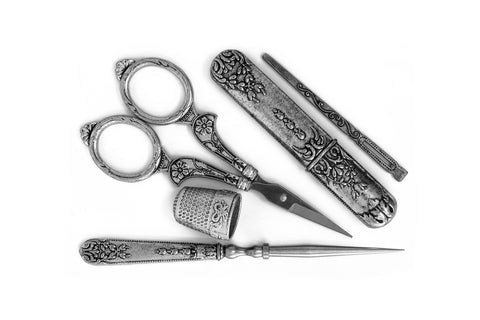 Vintage Pewter Needlework Kit