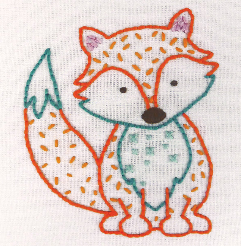 Flower Fox Cross Stitch Beginner Kit. Fox Cross Stitch Kit. Starter Kit for  Beginners. Needlework. Easy Cross Stitch Kit. 