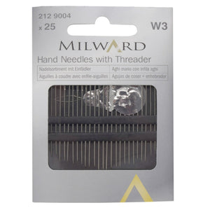Milward 25 Hand Sewing Needles with Threader