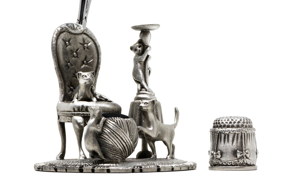 Thimble With Cats At Home Sewing Station