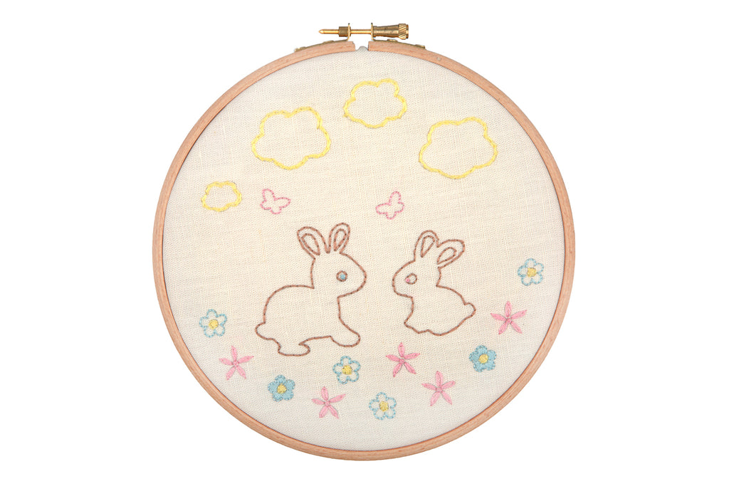 Bunnies and Butterflies Embroidery Hoop Kit