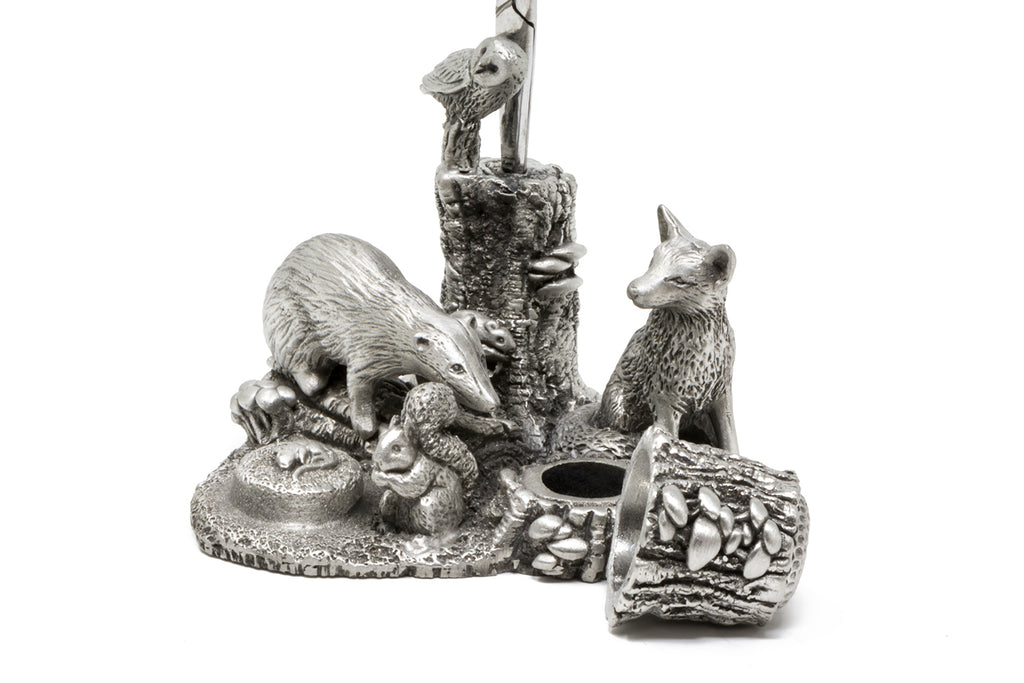 Pewter Sewing Accessories Including Thimble and Scissors