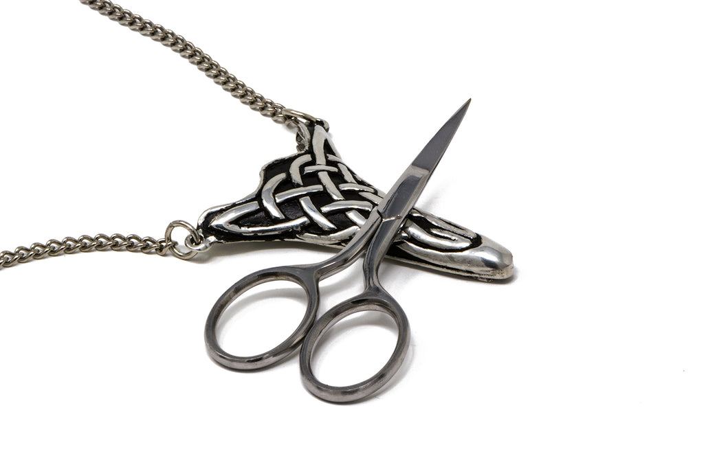 Vintage Style Celtic Knot Chatelaine Scissors