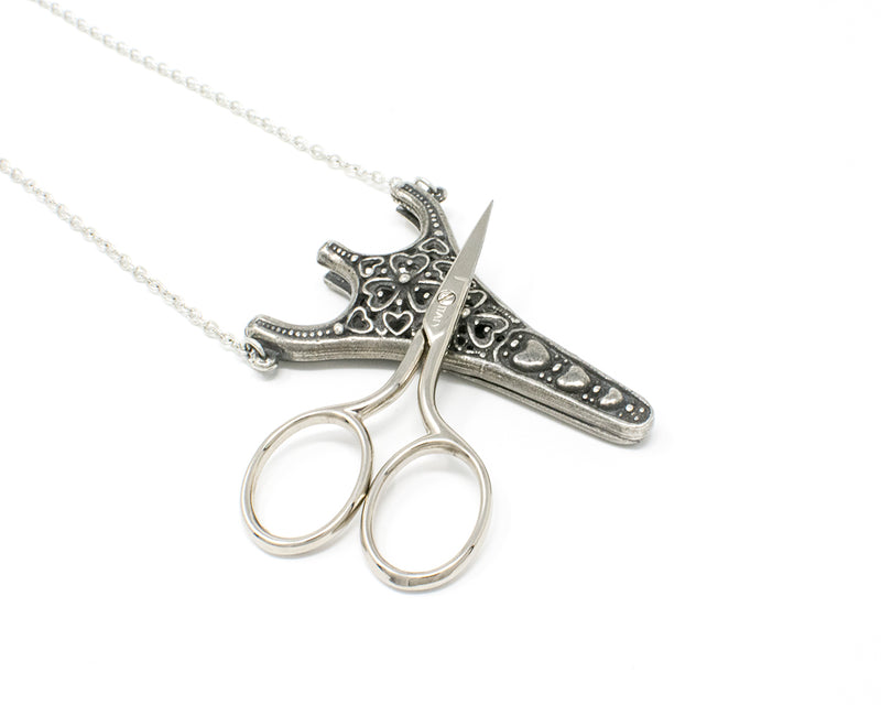 Vintage Victorian Pewter Chatelaine Scissors