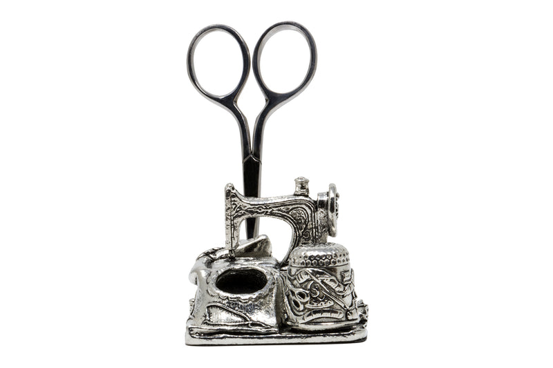 Pewter Sewing Machine Sewing Station