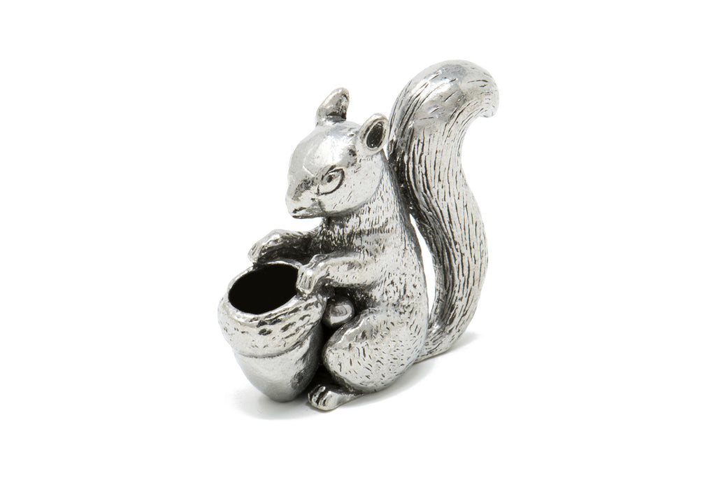 A E Williams Pewter Squirrel and Acorn Pin Cushion